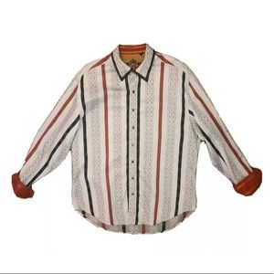 Robert Graham Button Front Shirt Diamond Stripe